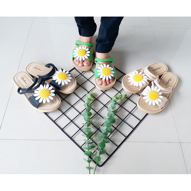 gof PUFFY Import SANDAL TALI 1 Sepatu Sandal Wanita Teplek Sepatu Sandal Cewek Flat Jelly Kekini