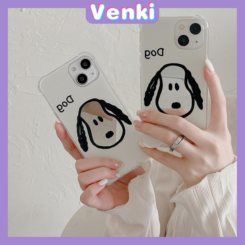 iPhone Case Acrylic HD Mirror Laser Airbag Shockproof Protection Camera Cute Puppy Simple Compatible For iPhone 11 iPhone 13 Pro Max iPhone 12 Pro Max iPhone 7 Plus iPhone xr xs