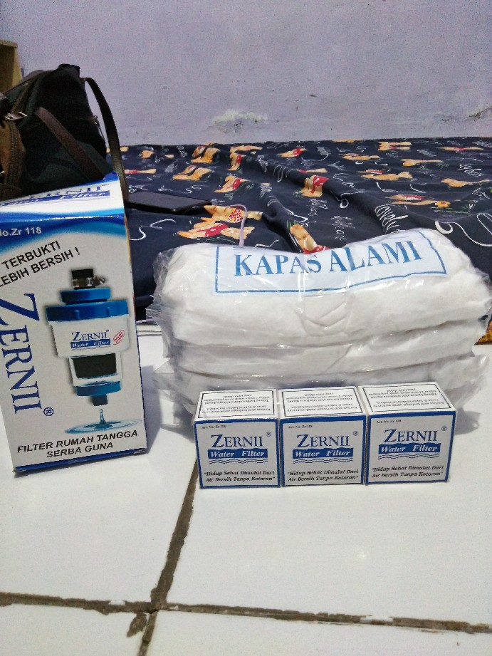Saringan Air Filter Penyaring Air Zernii Paket Filter (1 Filter  Zernii + 3 Refil Karbon + 4 Kapas)