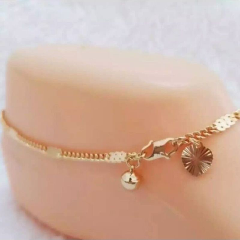 Gelang kaki wanita rumbai mewah fhasion wanita lapis emas 22k gold