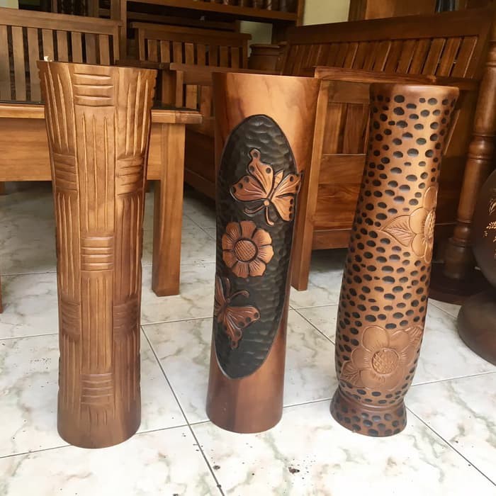 Vas bunga besar kayu Jati