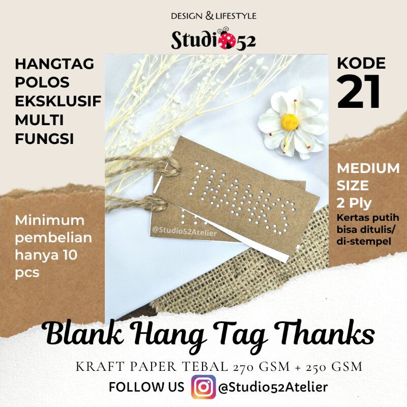

Hang Tag Thank You Double Layer Eksklusif 2 ply kode 21