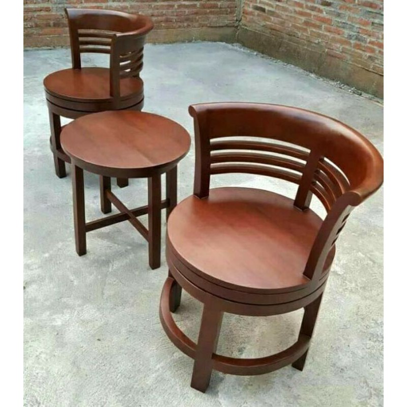 KURSI TERAS PUTAR jati