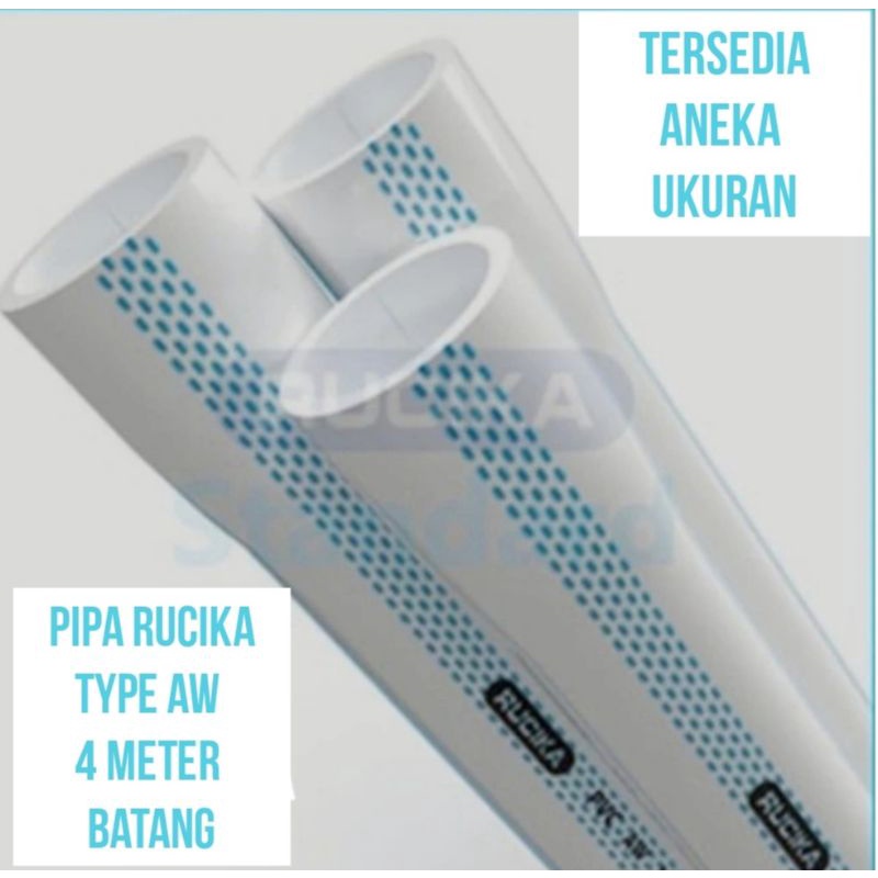 Pipa 4" Pipa Rucika AW 4" inch Per Batang 4 Meter Pipa PVC Rucika