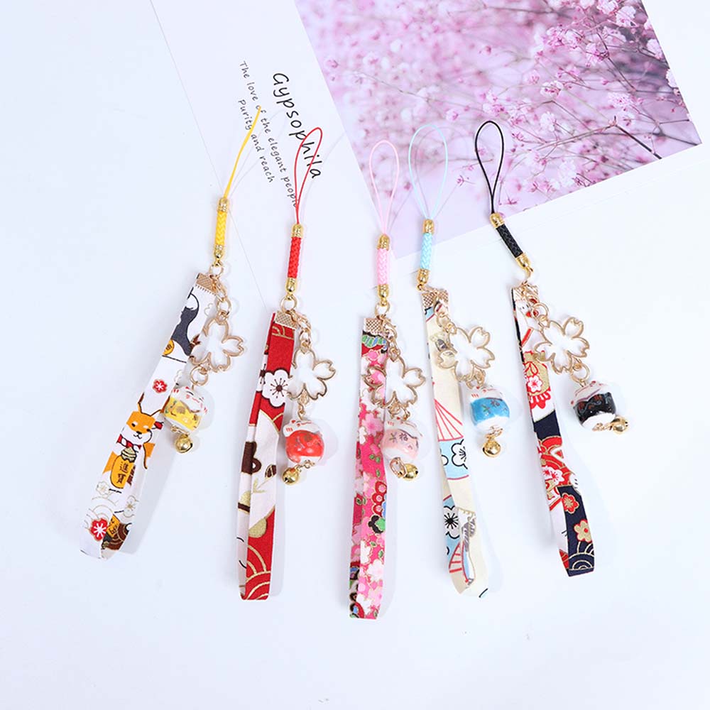 QUINTON Cute Mobile Phone Strap Gift for Women Mobile Phone Accessories Mobile Phone Lanyard Anti-Lost For Mobile Phone Case Cat Hanging Cord Hang Rope Bell Cell Phone Lanyard/Multicolor