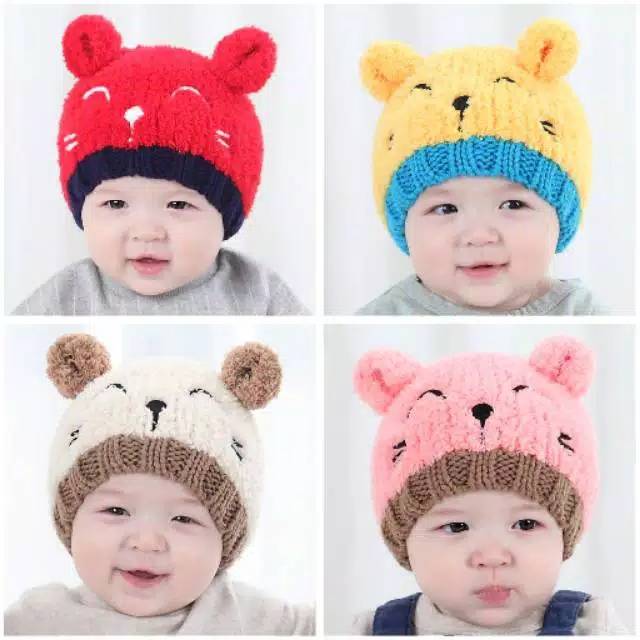 TP9-RAJUT BEAR Topi 3D Anak Wol