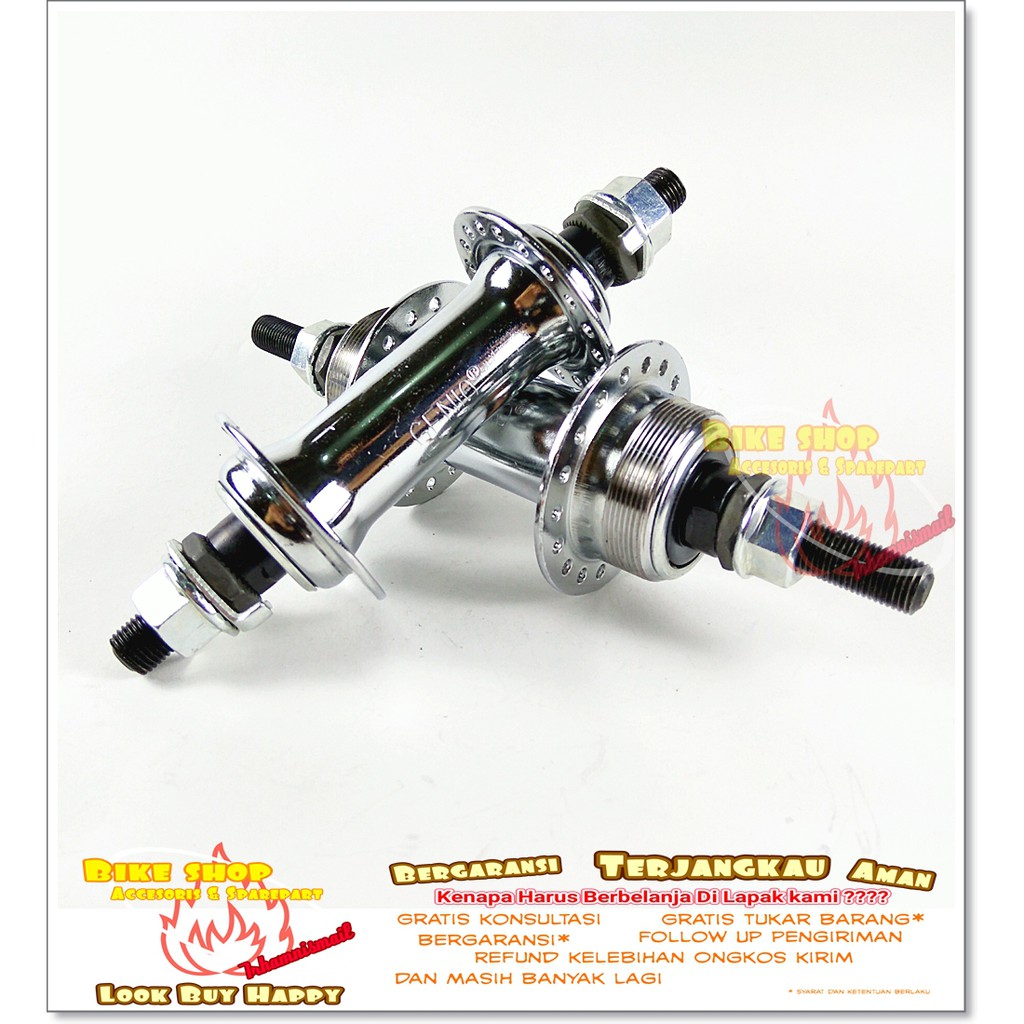 Hub BMX / sepeda 36 Hole steel chrome