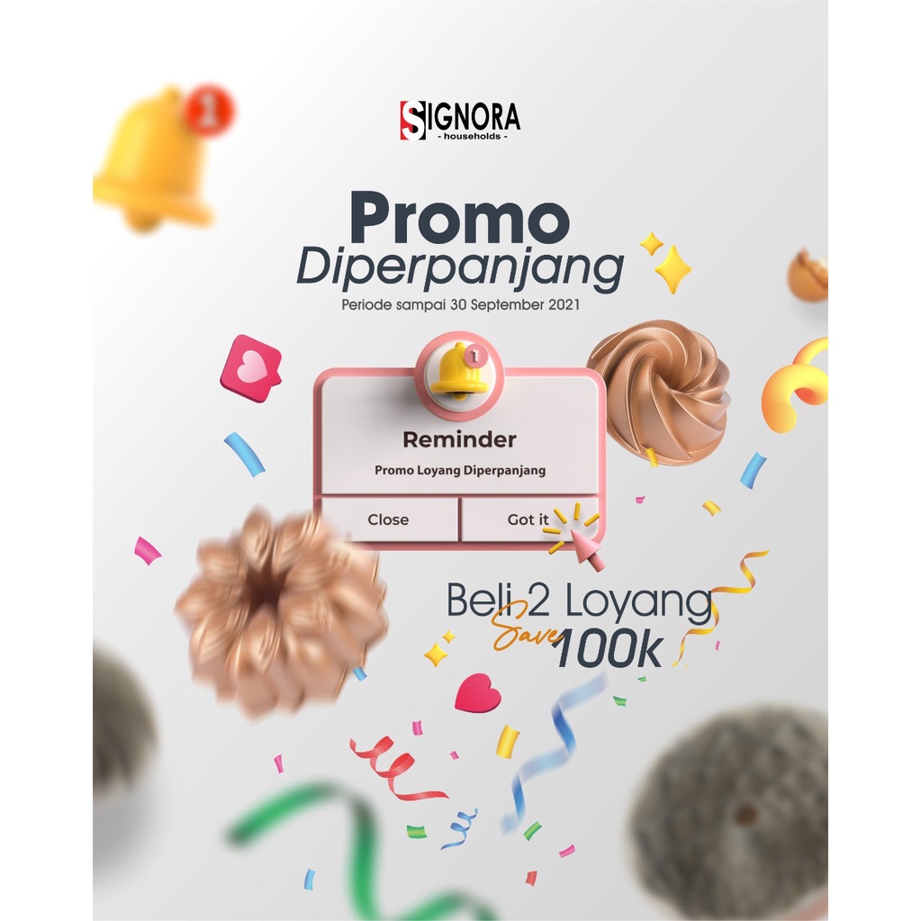 Signora Pandora Pan Rose Gold - Loyang Cetakan Kue , Cake &amp; Bolu