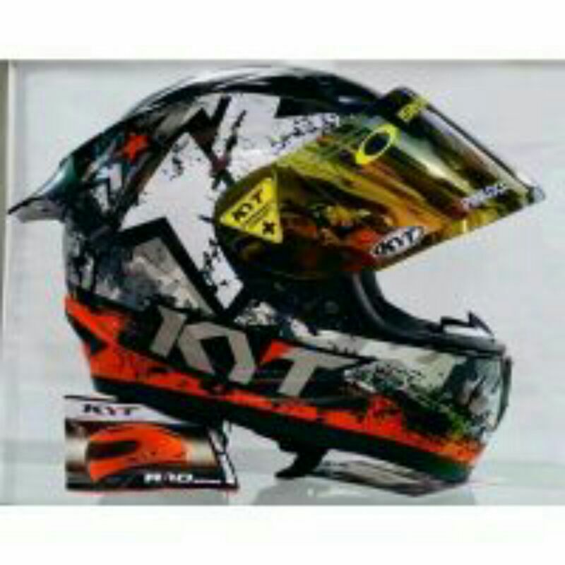 HELM KYT R10 PAKET GANTENG SERI#3 RED/BLAK//HELM FUL ORI KYT