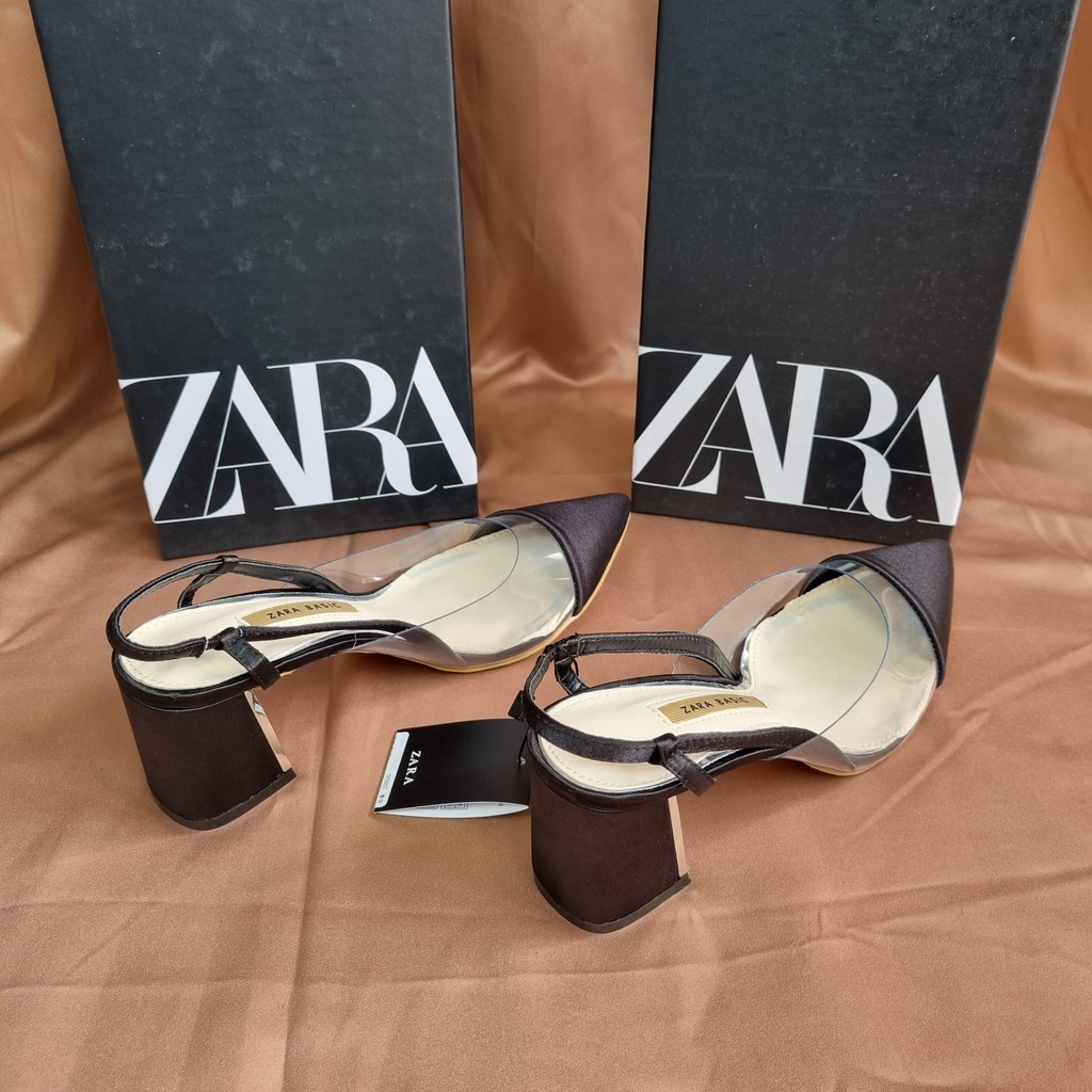 SEPATU ZR VINYL SLINGBACK PLATED HEELS WANITA