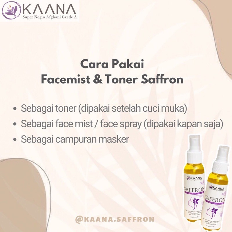 PAKET HEMAT (Get 2 Botol) FACE MIST SAFFRON &amp; ZAMZAM Origonal Kaana Saffron