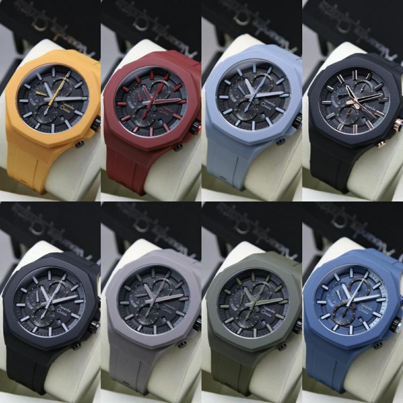JAM TANGAN PRIA ALEXANDRE CHRISTIE AC 6590 RUBBER ORIGINAL