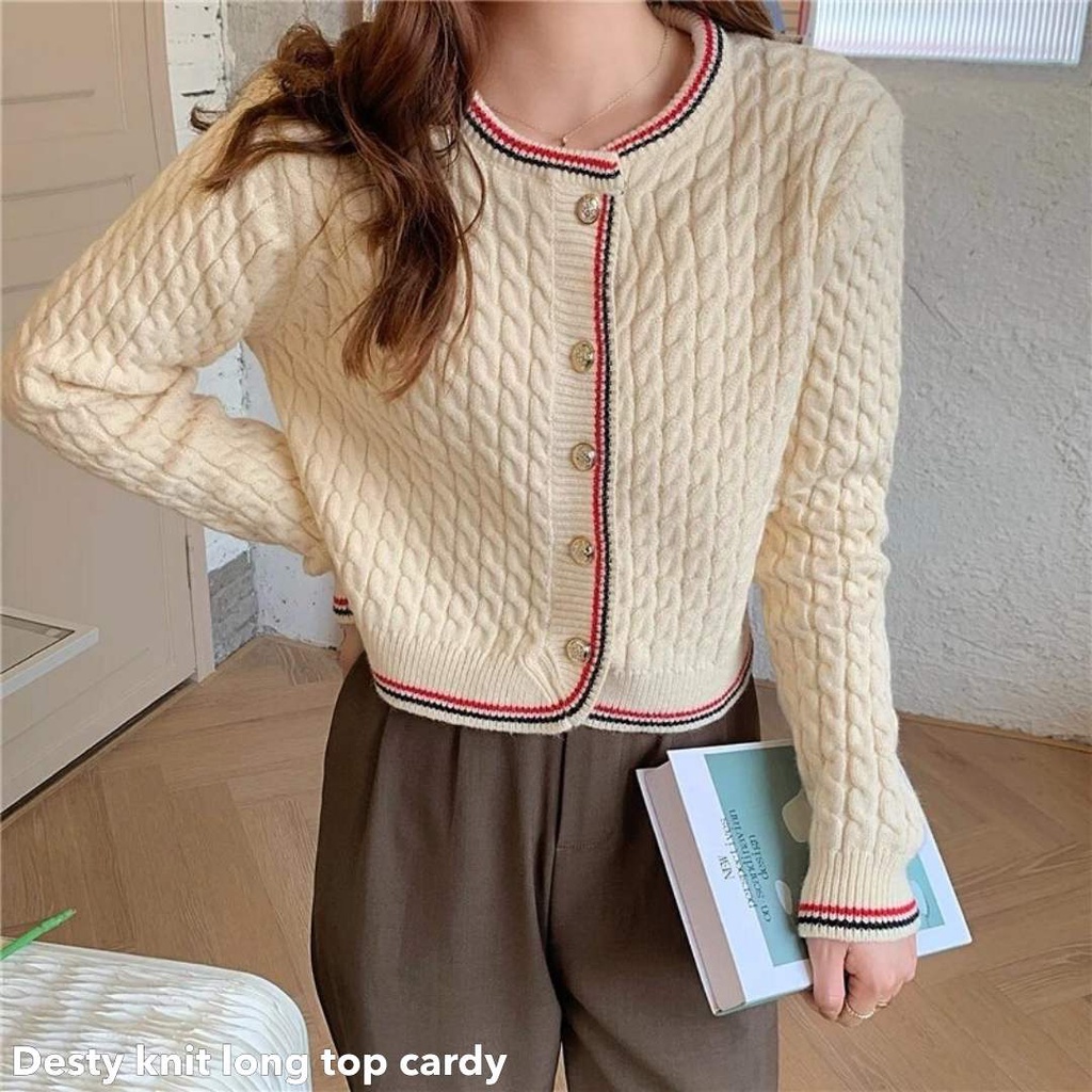 Desty knit longtop cardy -Thejanclothes