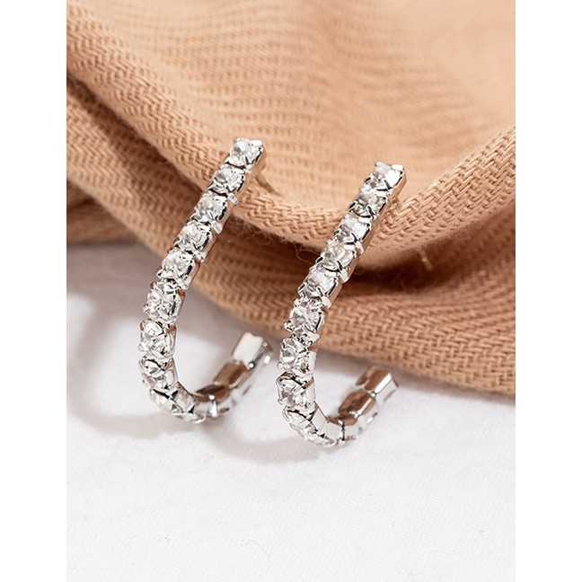 LRC Anting Tusuk Fashion U-shaped Diamond Earrings F4881X