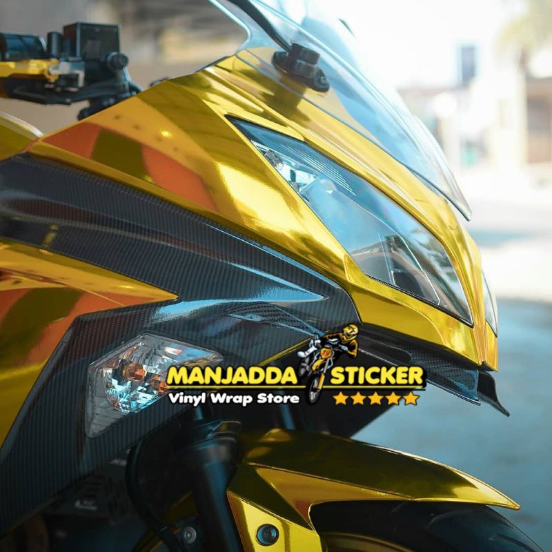 Stiker skotlet motor Chrome Yellow Super Glossy