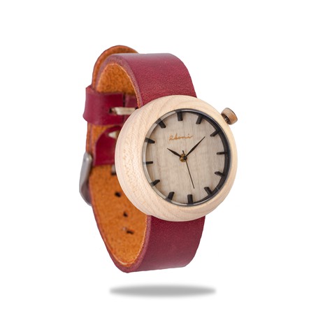 Eboni - Jam Tangan Kayu Mini Maple 2.0 Burgundy / Wooden Watches