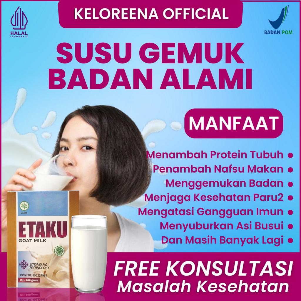 

Susu Gemuk Original Penggemuk Badan Bubuk Penambah Berat Tubuh Sehat Alami Vitamin Suplemen Meningkatkan Kesehatan Pencernaan Susu Kambing Etawa Etaku Goat Milk 100% Asli