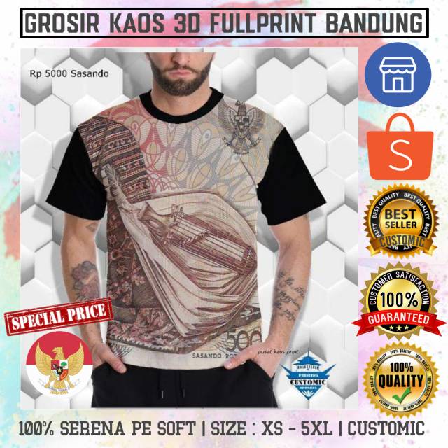  KAOS  KEREN UANG  5K KAOS  FULL PRINT KAOS  3 D KAOS  