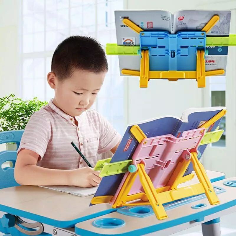 Penyangga Buku Bookstand Portable Lipat Sandaran Buku Belajar Anak Pegangan Ipad HP Handphone Holder