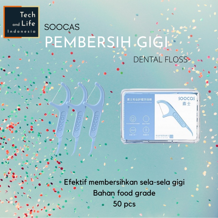 Soocas Dental Floss Benang Pembersih Tusuk Gigi