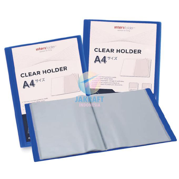 

Map Clear Holder A4 isi 20 PP Pocket Biru Blue Album Dokumen