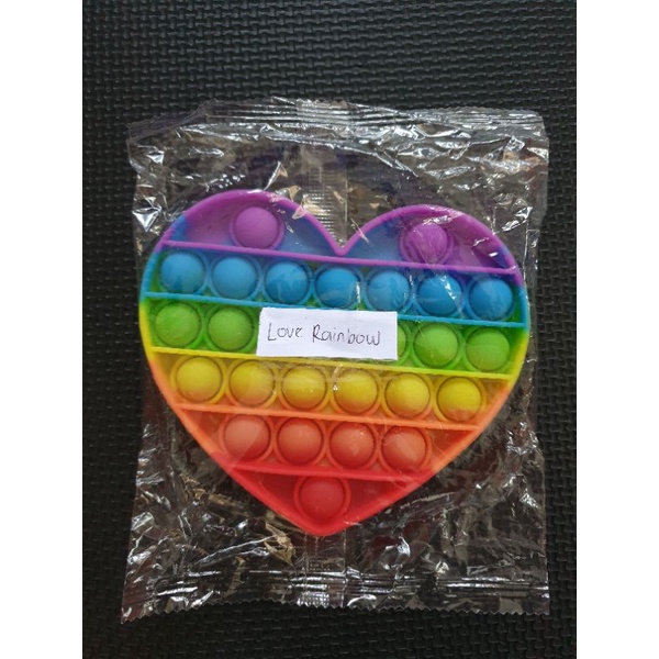Pop It Love Hati, Apple Apel Rainbow, Popit Buah | POP IT Mainan Anak Edukasi-Love Rainbow