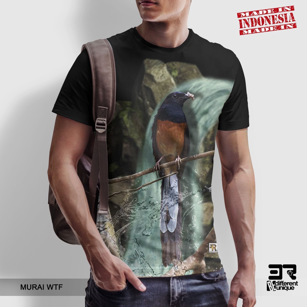[ COD ] KAOS PRINTING GAMBAR BURUNG MURAI WATER FALL - BAJU KICAU MANIA LOVERS MURAI BATU MEDAN DIST