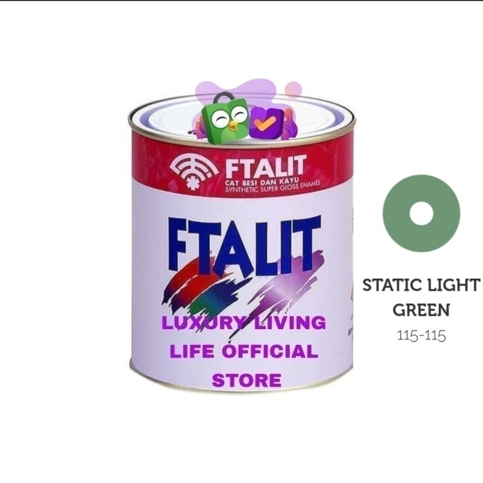 

PERTUKANGAN CAT & PERLENGKAPAN CAT MINYAK FTALIT 115 STATIC LIGHT GREEN 1KG CAT KAYU BESI KILAP