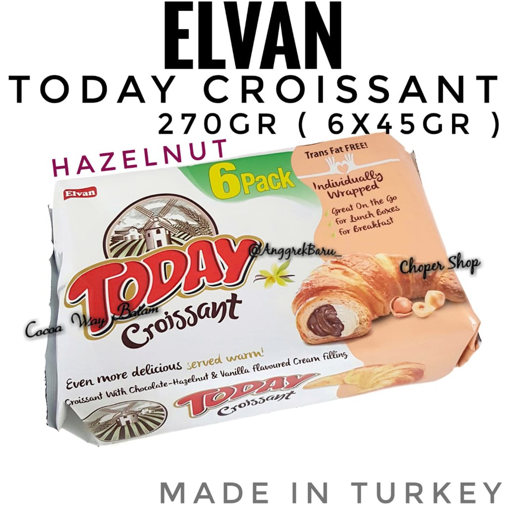 

Cokelat Elvan Today Croissant 270gr / Coklat Turkey Roti Cokelat Croissant