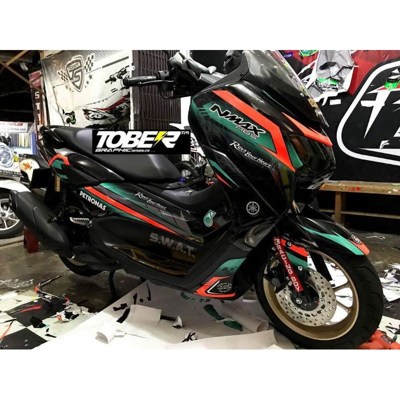 decal nmax new 2020 black Lis orange