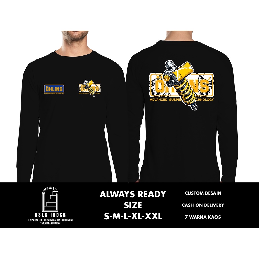 Kaos Baju OHLINS Suspension Kaos Motor Hedon Panjang Special