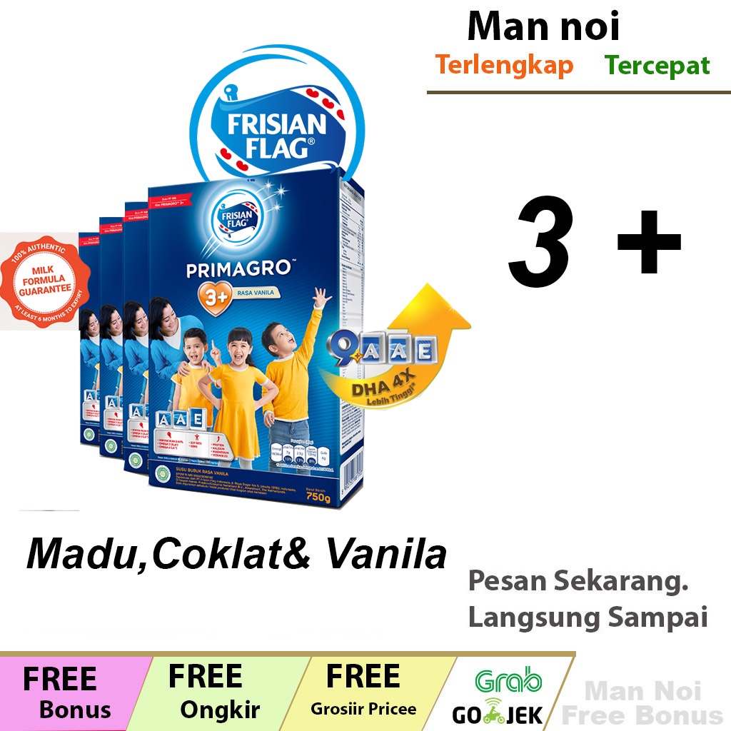 

Frisian Flag 3 Vanila,Madu & Coklat. 750gr.SUSU. Man Noi. TANGERANG