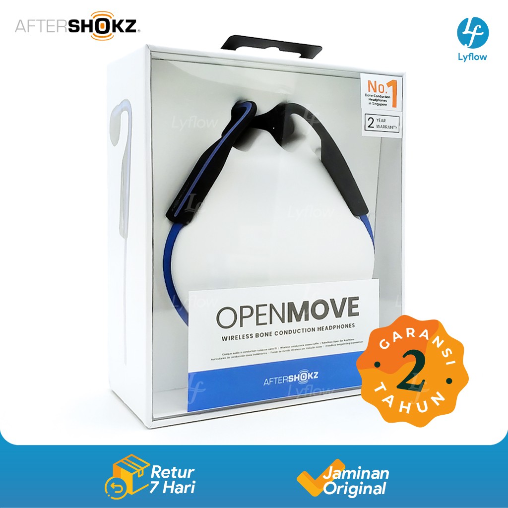 Aftershokz OpenMove Bone Conduction Bluetooth Headphone Elevation Blue