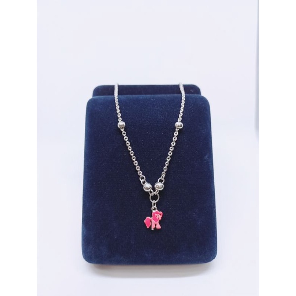 kalung perak 925 asli lapis emas kalung koye anak m.litle pony cat warna premium kalung fashion anak