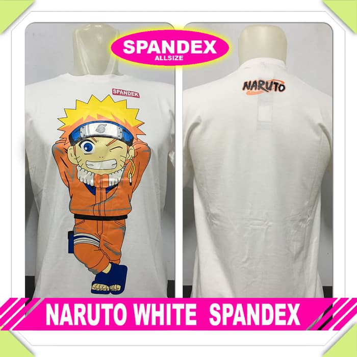 kaos baju distro kartun animasi NARUTO WHITE naruto - Putih, L