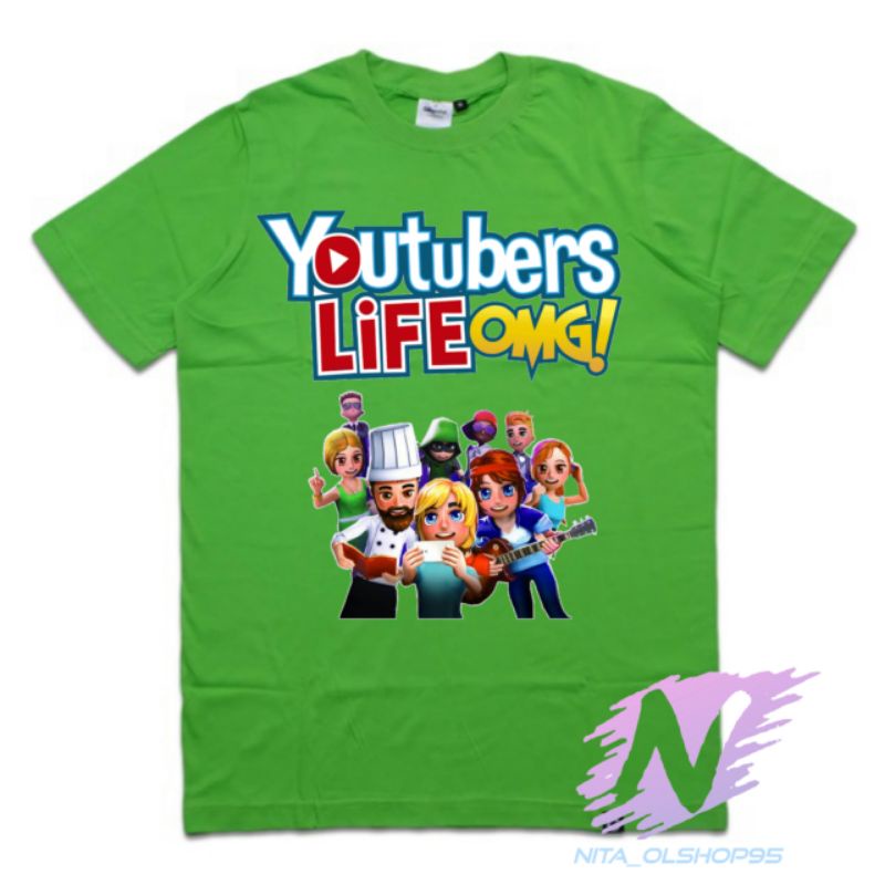 kaos YouTubers life OMG kaos anak mobile