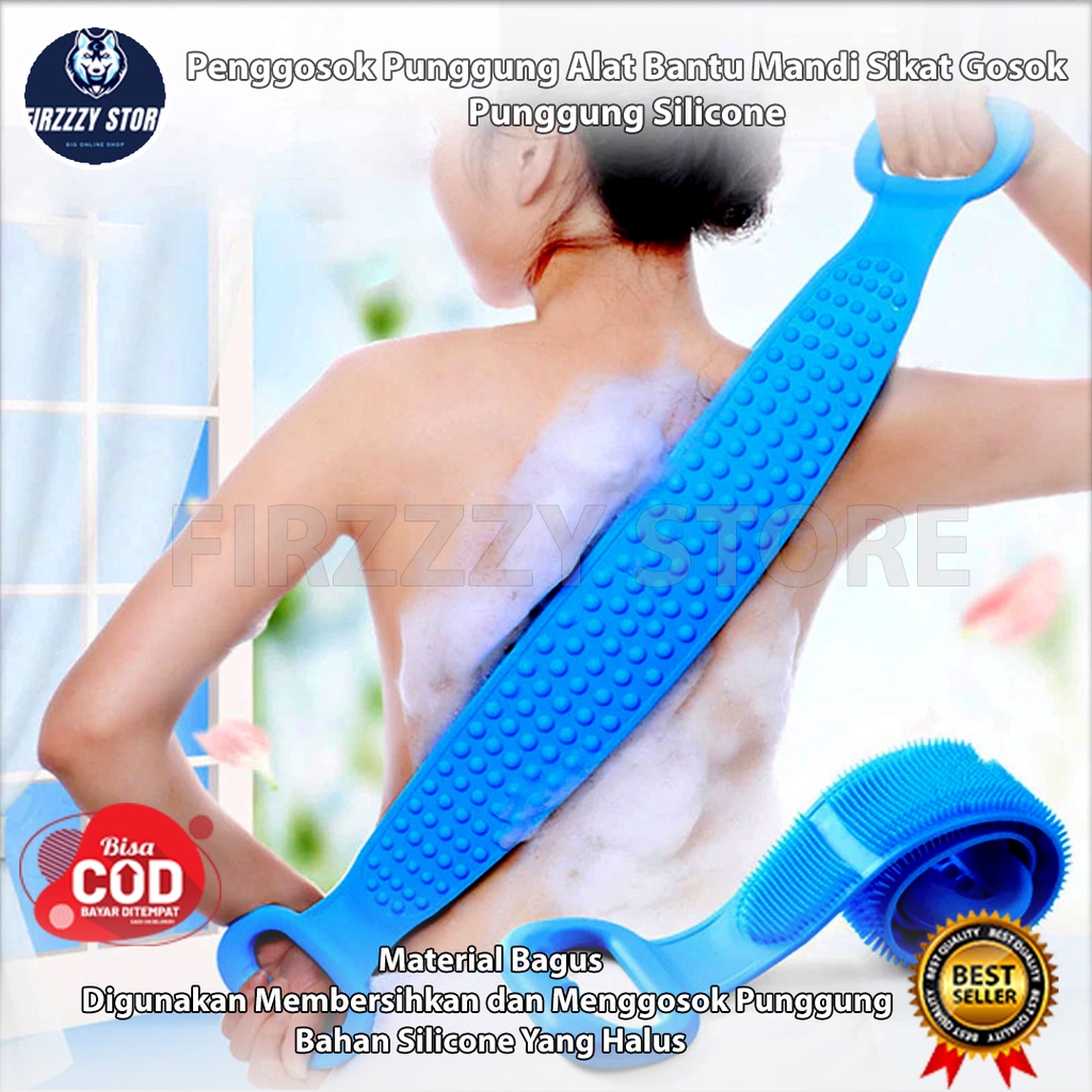 BWOHOPS Alat Bantu Mandi Sikat Punggung Silicone Back Bath Brush