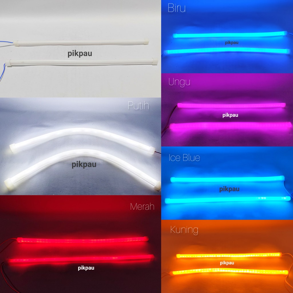 SEPASANG Lampu Alis Fleksibel 30cm LED Motor