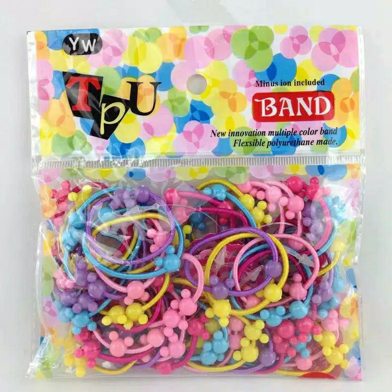 (50 PCS) Ikat Rambut Anak Anak / Karet Ikat Rambut / Kuncir Rambut Anak Anak / Headband