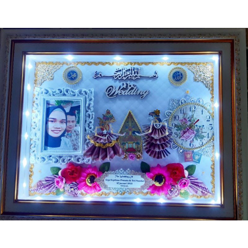 Mahar pernikahan wayang frame resin
