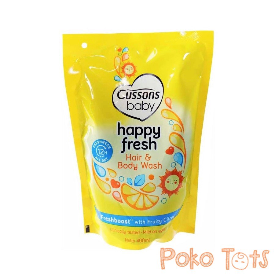 Cussons Baby Hair and Body Wash Happy Fresh Refill 400ml Sabun Shampo Bayi WHS