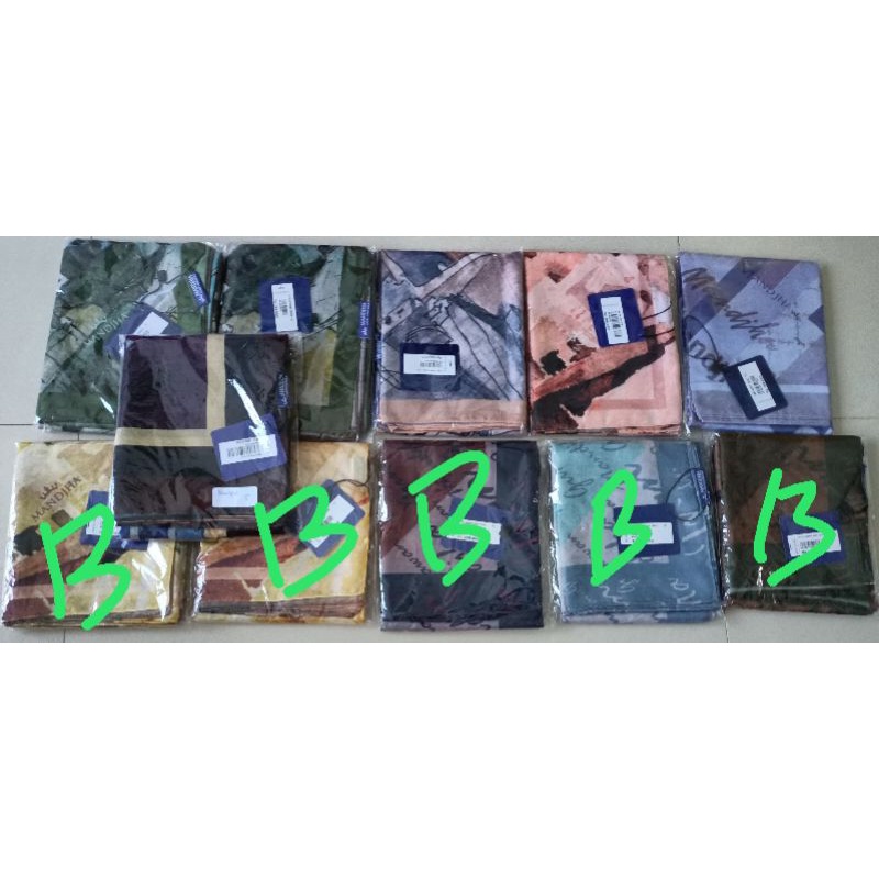 Mandjha 11 Pcs Ivan Gunawan Fashion Scarf Motif Santorini Green,Santorini Lilac,Milan Kuning Peach,F