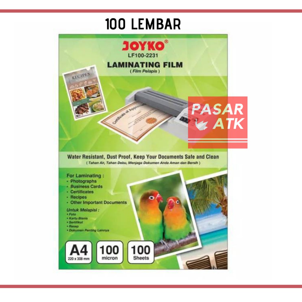 

Kertas Laminating Film JOYKO Ukuran A4