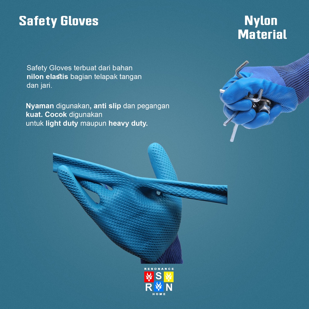 Sarung Tangan Karet Palm Fit Tebal Biru / Palm Fit Safety Gloves