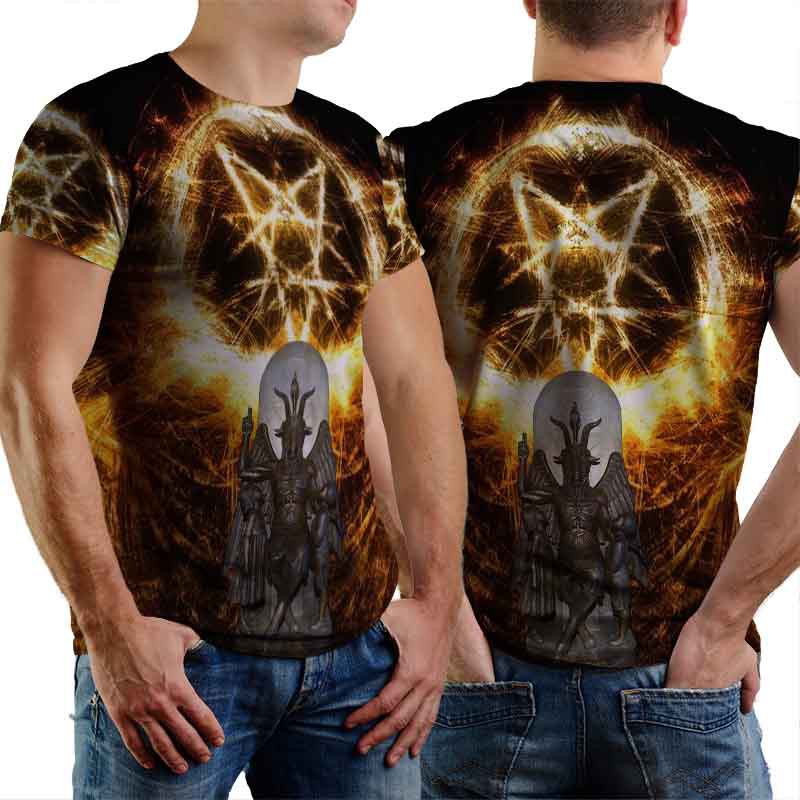 Kaos Baphomet Satanic Tshirt Fullprint