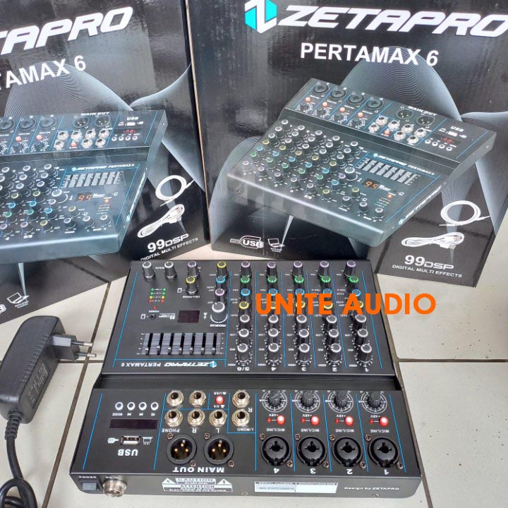 Mixer Zetapro Pertamax 6 Bluetooth Soundcard Pertamax6 Channel Original