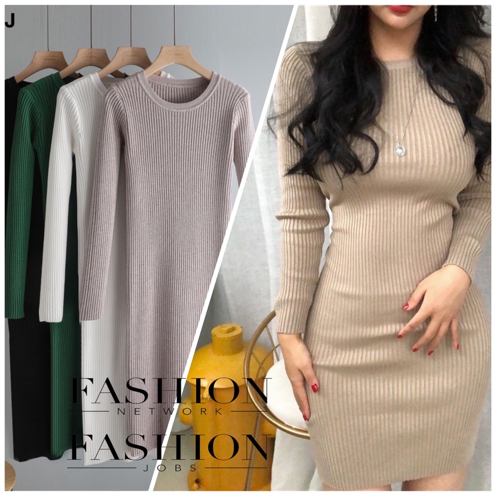 VS GG - Baju DRESS KNIT RIB BODY WELNA