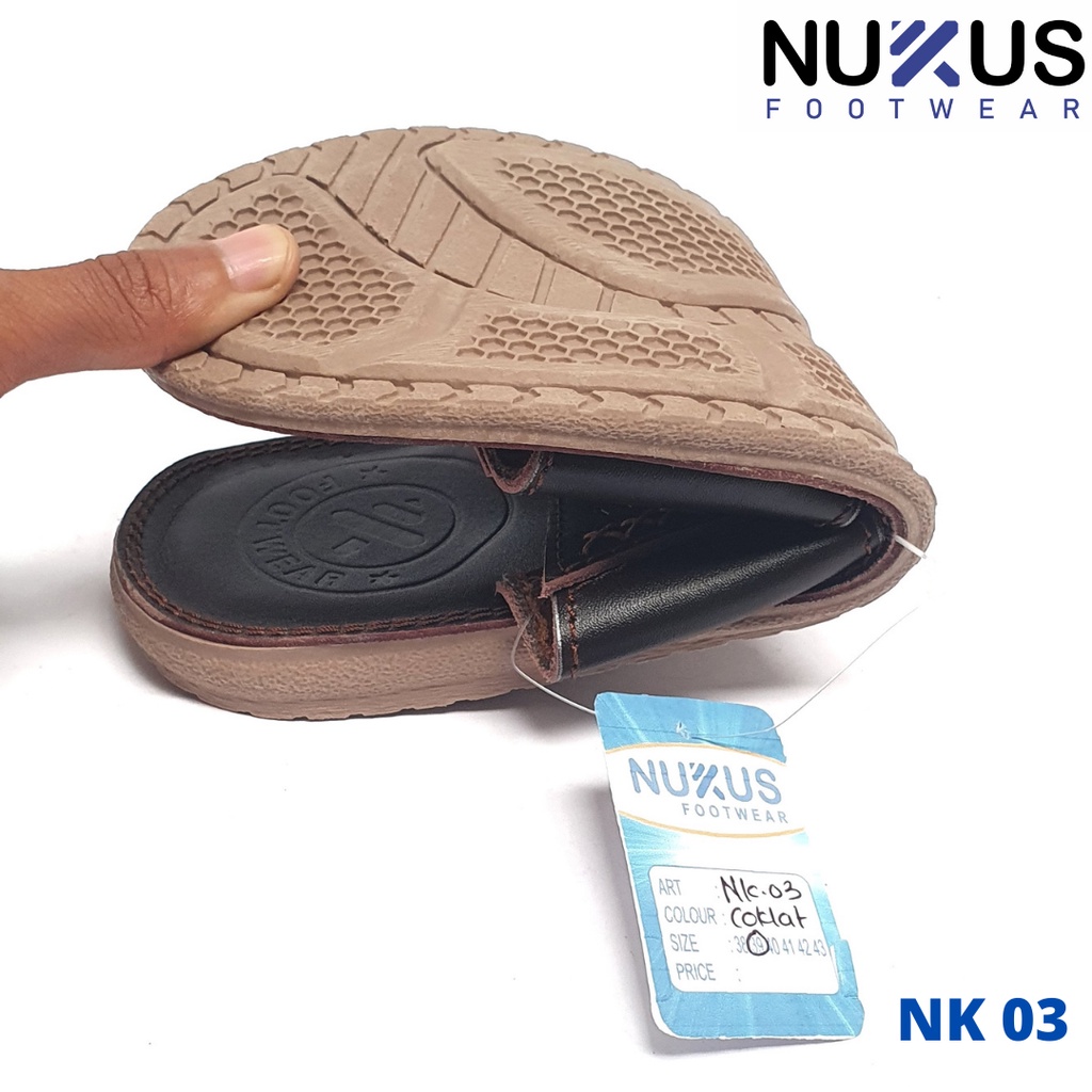 Nukus Sandal Pria Kulit Beli 1 Dapat 2