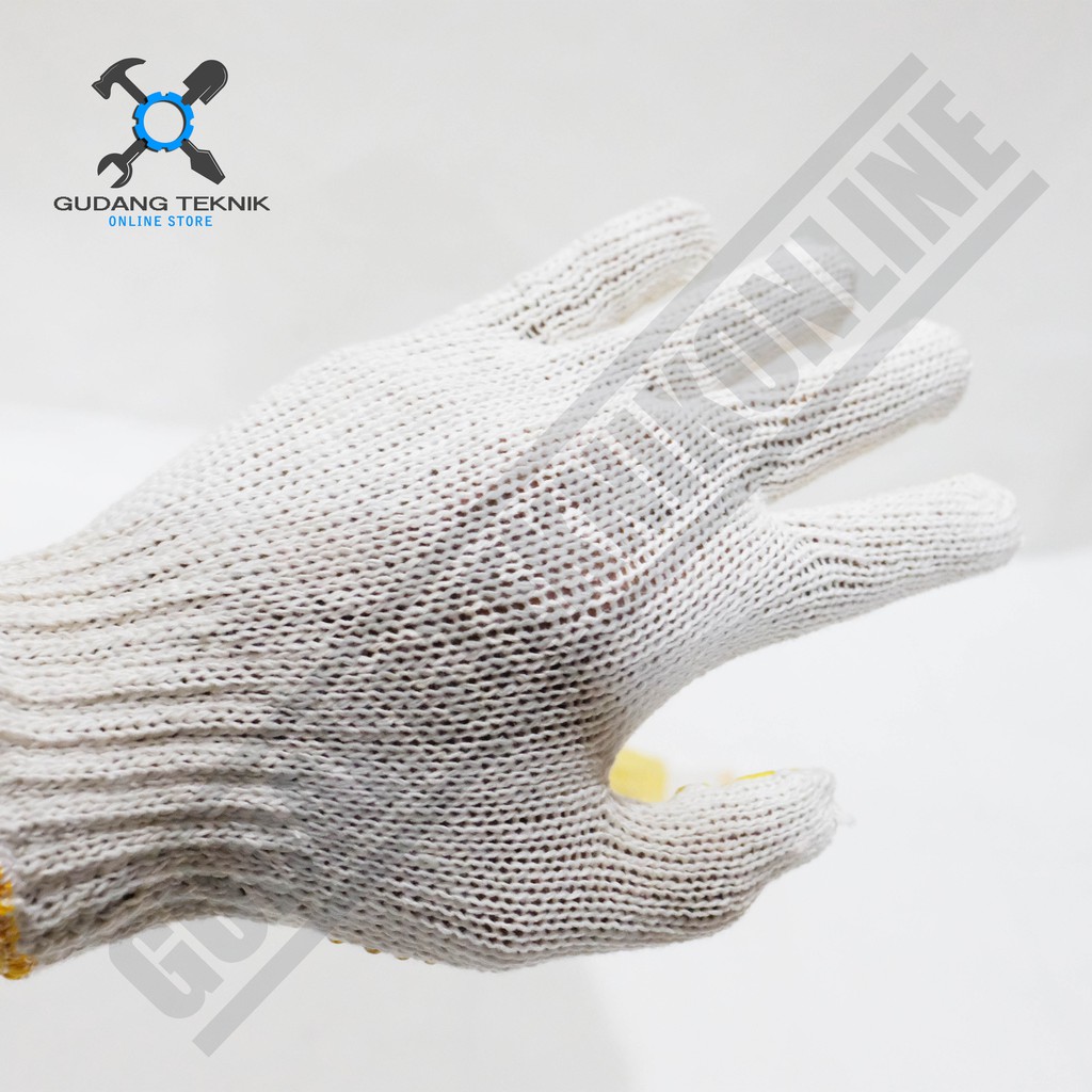 Sarung Tangan Kerja Bintik Kuning / sarung Tangan Safety Bintik Kuning