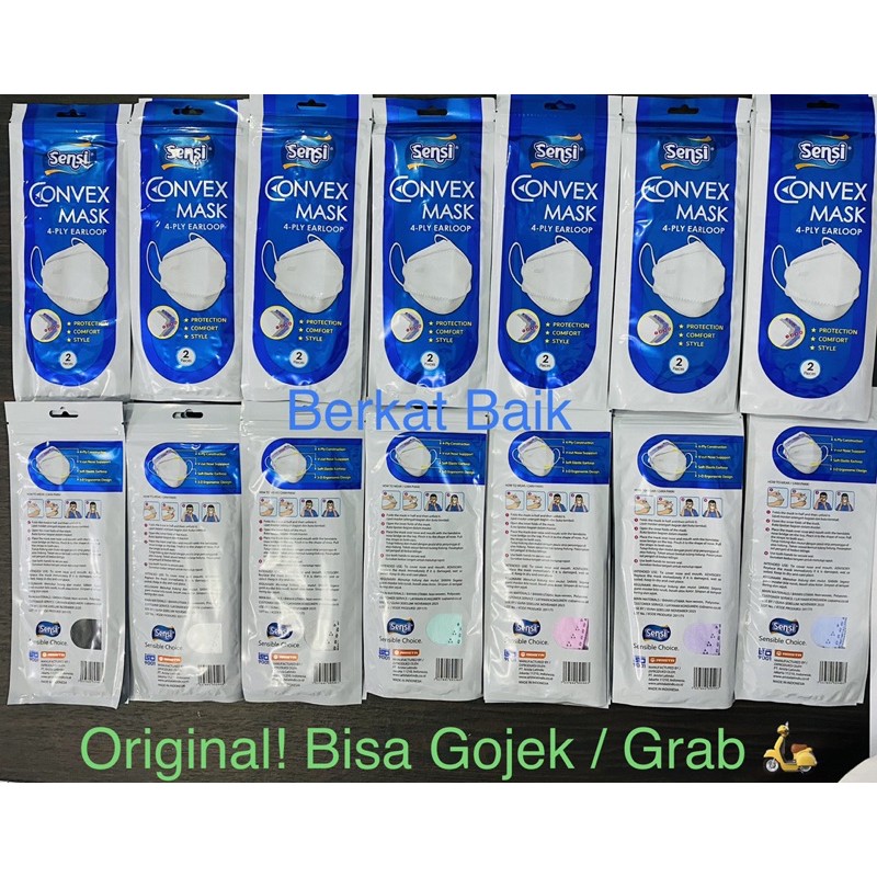 Masker SENSI Convex Mask 4 ply Earloop Sachet isi 2 pcs